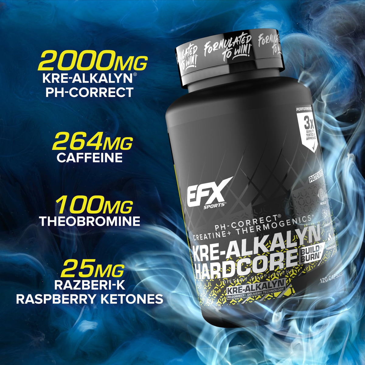 Composition nutritionnelle EFX Sports Kre-Alkalyn Hardcore