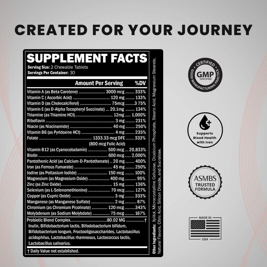 Comprimé à mâcher Journey Bariatric Multivitamin, couleur baies