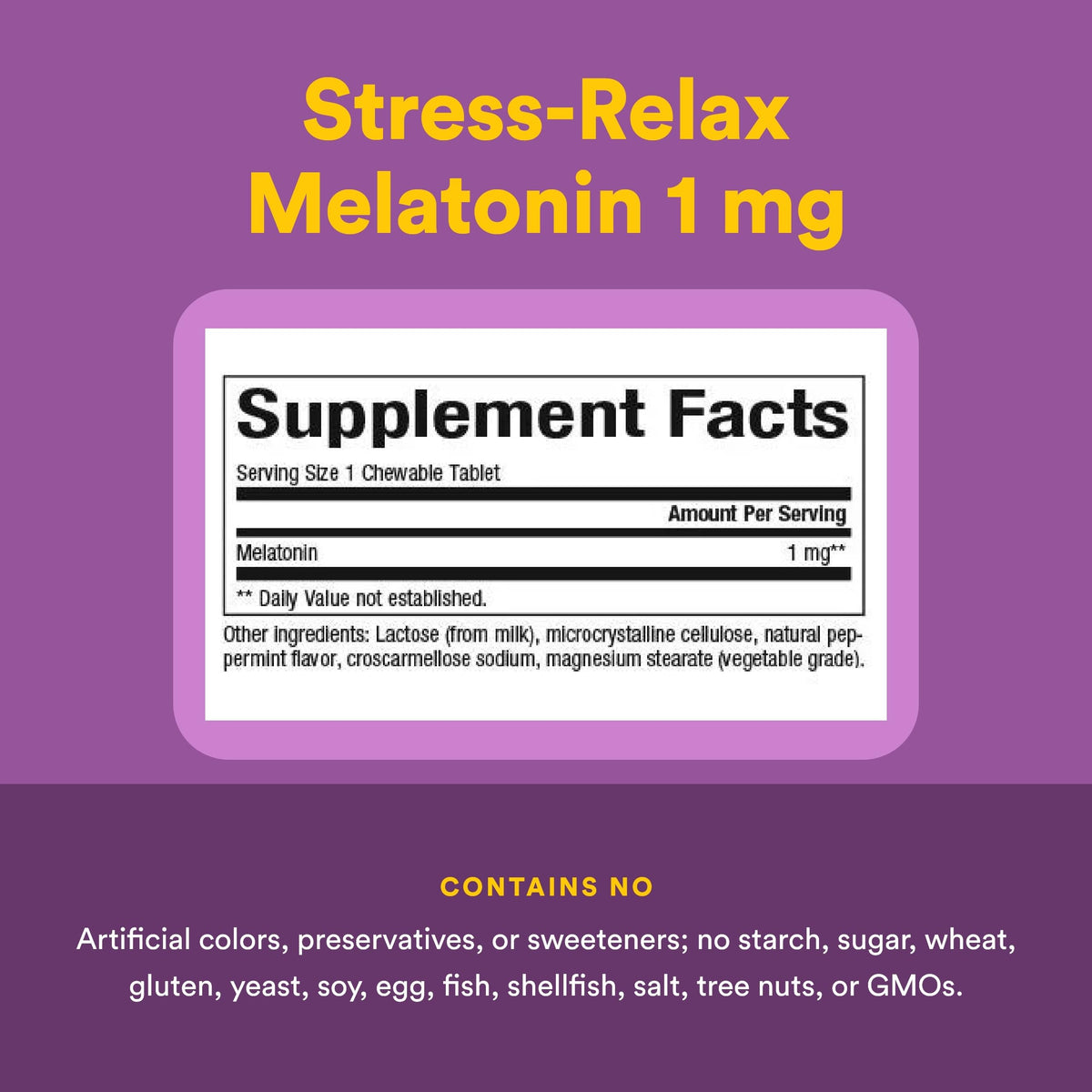 Comprimé à mâcher Melatonine 1 mg, goût menthe, Natural Factors