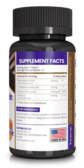 Comprimé Amerrition sur une main, montrant sa taille et sa forme