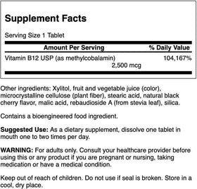 Comprimé B12 Methylcobalamine de Swanson, gros plan