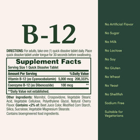 Comprimé de B-12 Nature's Bounty en détail, goût cerise