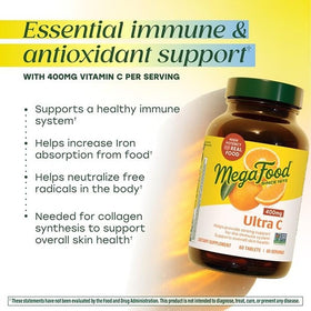 Comprimé de MegaFood Ultra C 400 mg sur fond blanc