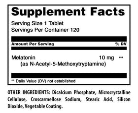 Comprimé de mélatonine 10 mg Amazing Nutrition sur fond blanc