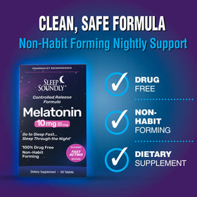 Comprimé de mélatonine Sleep Soundly de 10mg