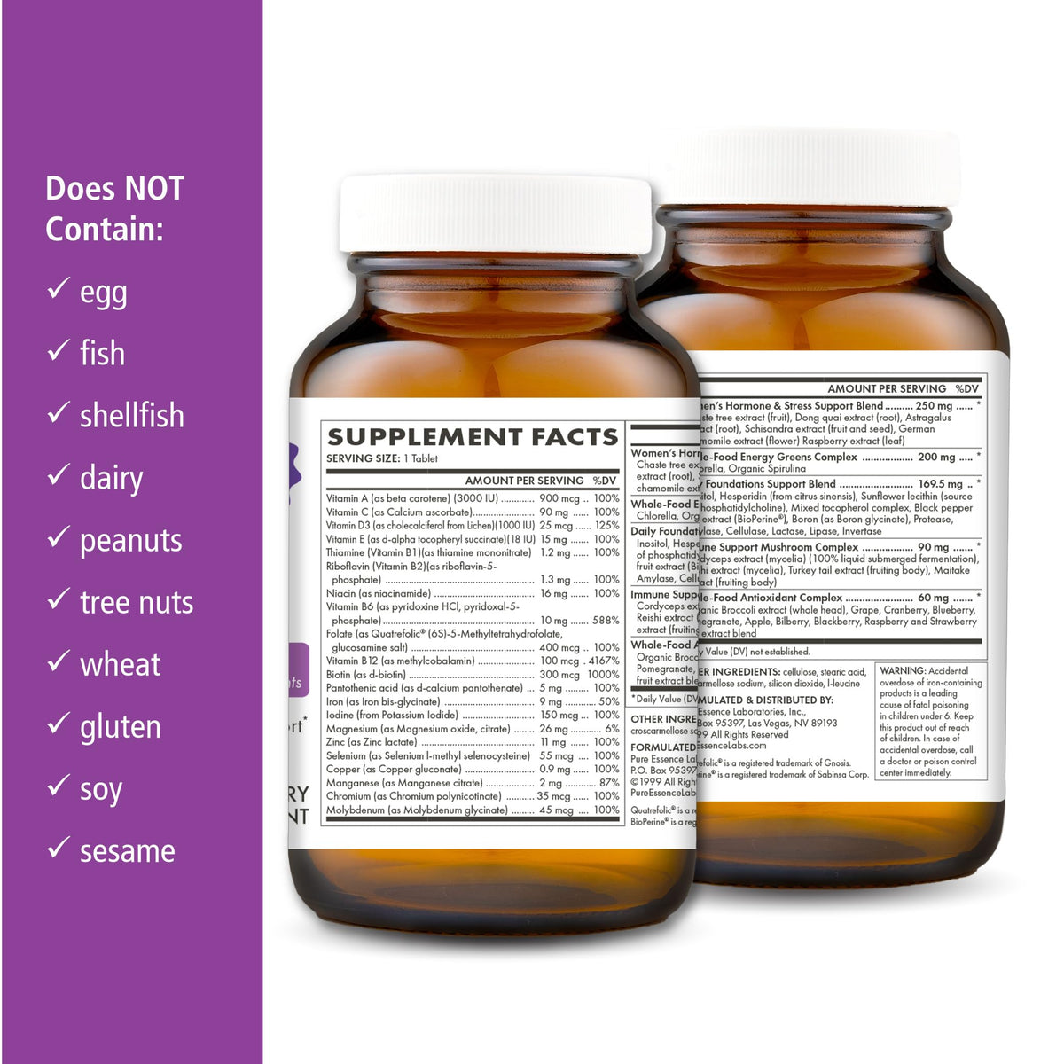 Comprimé de multivitamines pour femmes PURE ESSENCE LABS