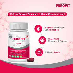 Comprimé de Pharmaris Ferofit sur une surface blanche