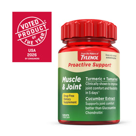 Comprimé de Tylenol Proactive Support sur une surface blanche