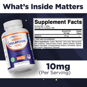 Comprimé de Vitamatic Mélatonine 10 mg avec goût naturel de baies