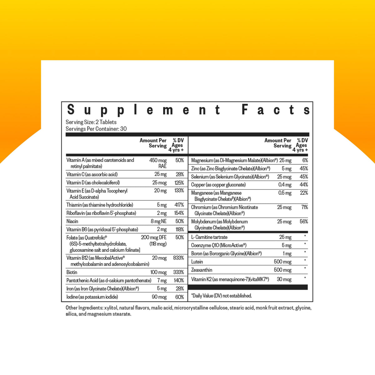 Comprimé mâchable de multivitamine Seeking Health pour enfants