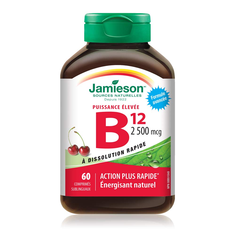Comprimé sublingual Jamieson Vitamine B12, vue de près