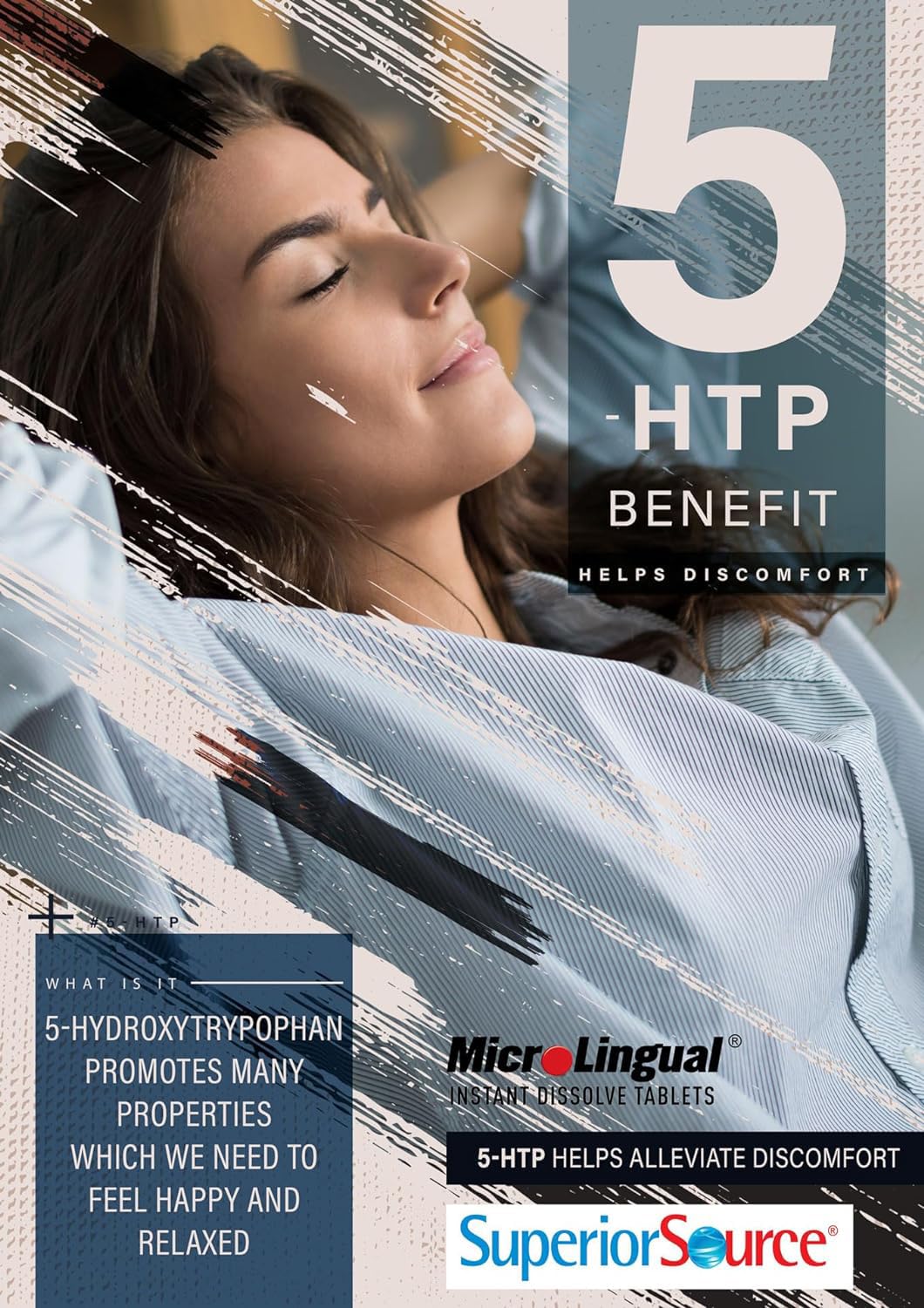 Comprimés 5-HTP 50 mg avec étiquette visible