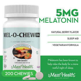 Comprimés à croquer de mélatonine Maxi Health sur une table