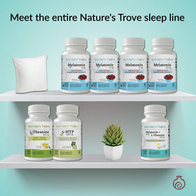 Comprimés à croquer Nature's Trove Mélatonine 1mg cerise sur une surface en bois