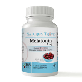 Comprimés à croquer Nature's Trove Mélatonine 1mg goût cerise vue de face