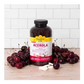 Comprimés à mâcher de Country Life avec des baies d'acerola