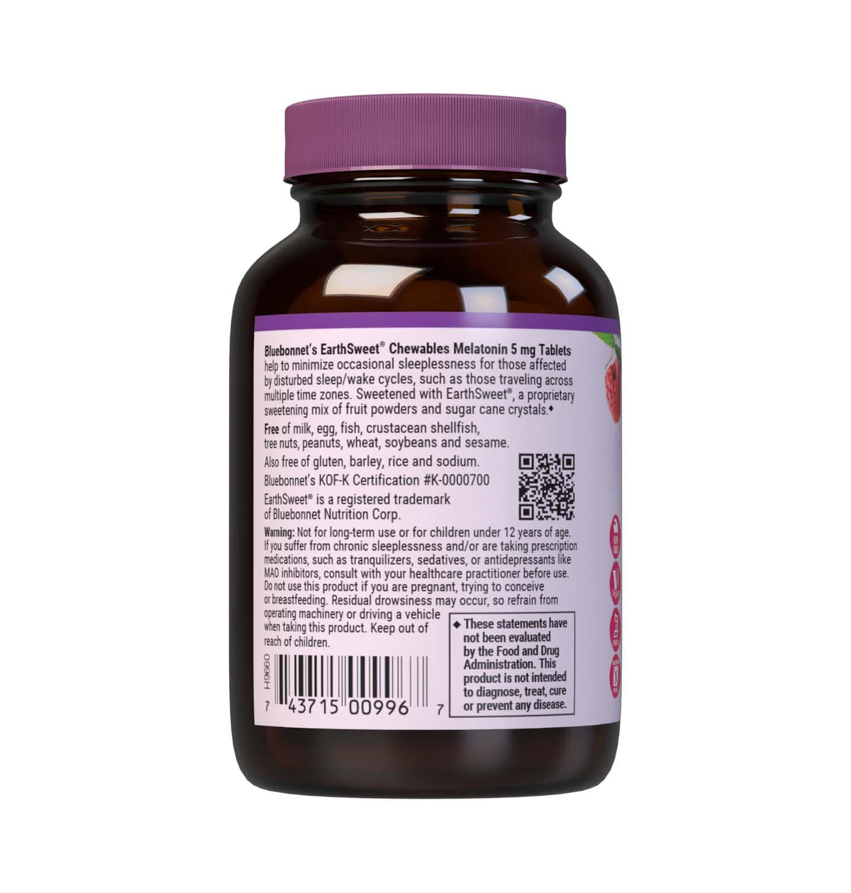 Comprimés à mâcher de Melatonine 5 mg BlueBonnet, détail des comprimés