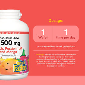 Comprimés à mâcher de vitamine C Natural Factors, présentation des comprimés