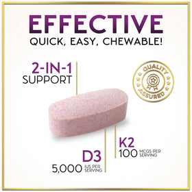 Comprimés à mâcher Hello Lovely! Vitamine D3 K2 avec saveur de fraise
