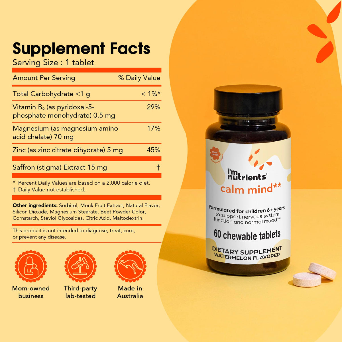 Comprimés à mâcher I'm Nutrients avec une texture douce