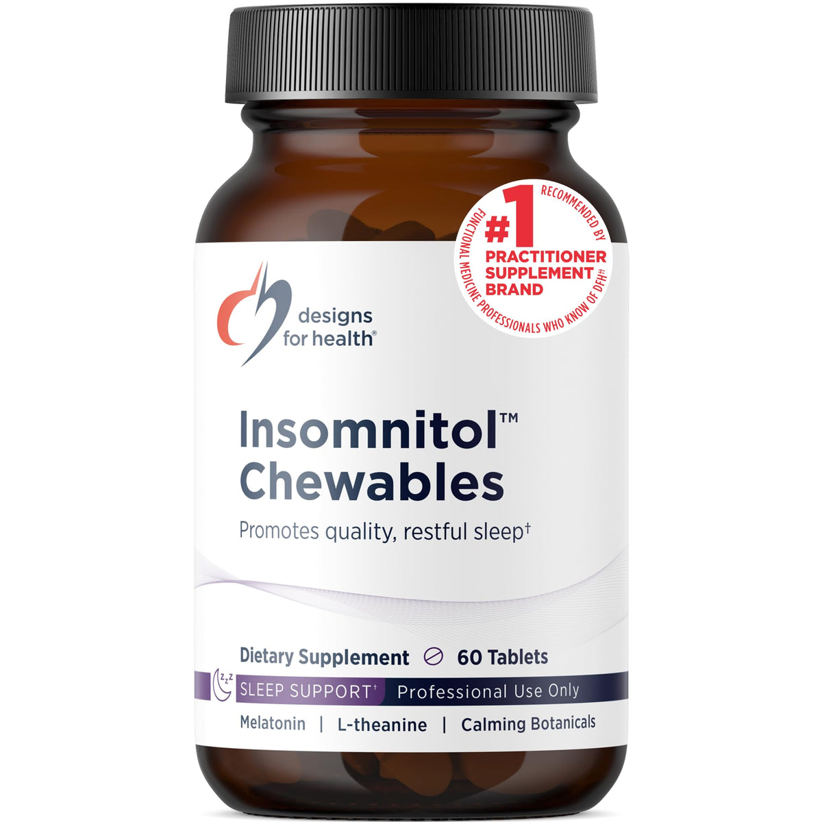 Comprimés à mâcher Insomnitol de Designs for Health, 60 tablettes au goût citron