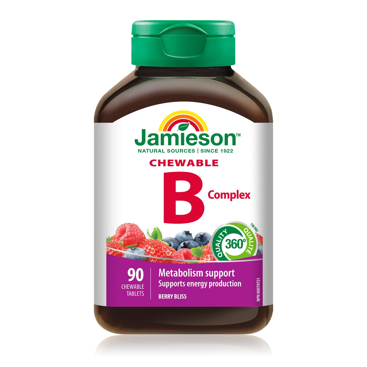 Comprimés à mâcher Jamieson Complexe B saveur baies vue de face