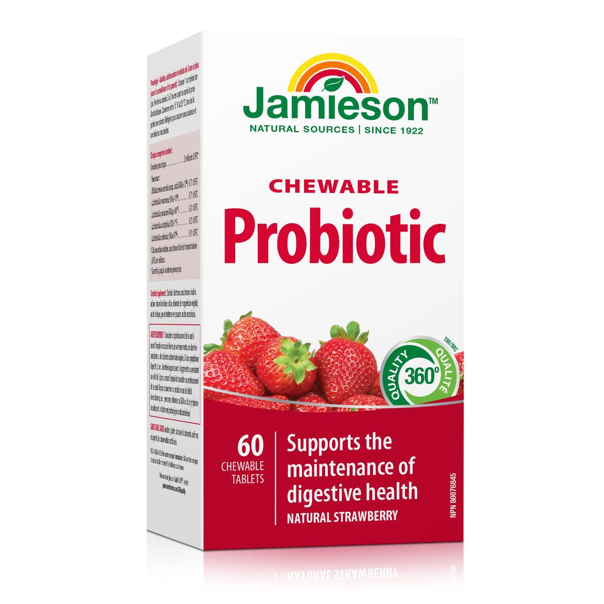 Comprimés à mâcher Jamieson saveur fraise, boîte de 60 comprimés