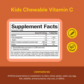 Comprimés à mâcher Natural Factors Vitamine C dans une main