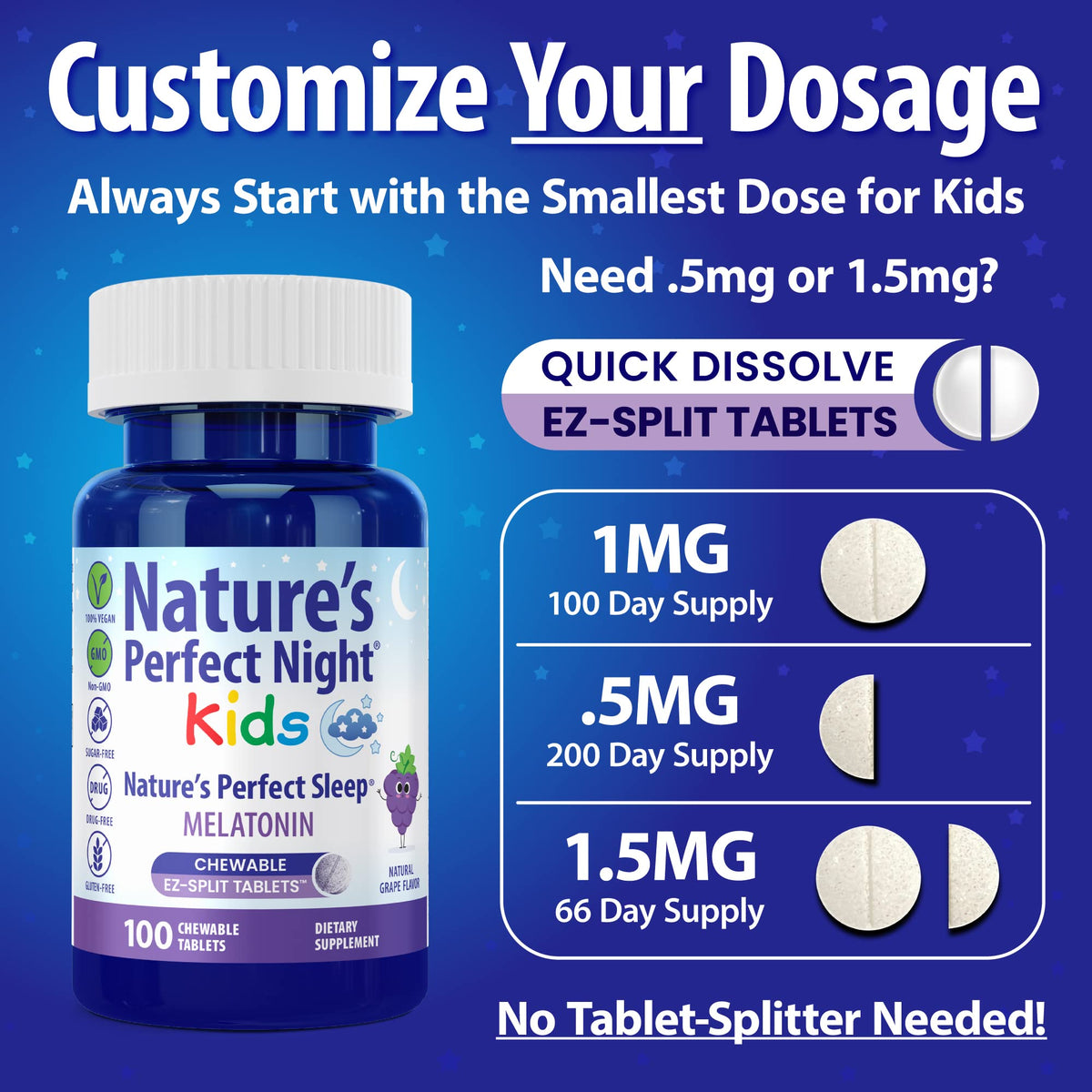Comprimés à mâcher Nature's Perfect Night avec un enfant heureux