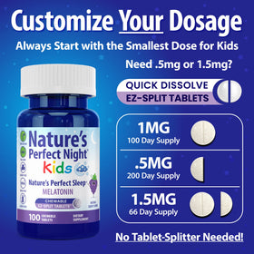 Comprimés à mâcher Nature's Perfect Night avec un enfant heureux
