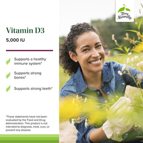 Comprimés à mâcher Terry Naturally Vitamine D3 5000 UI sur une table