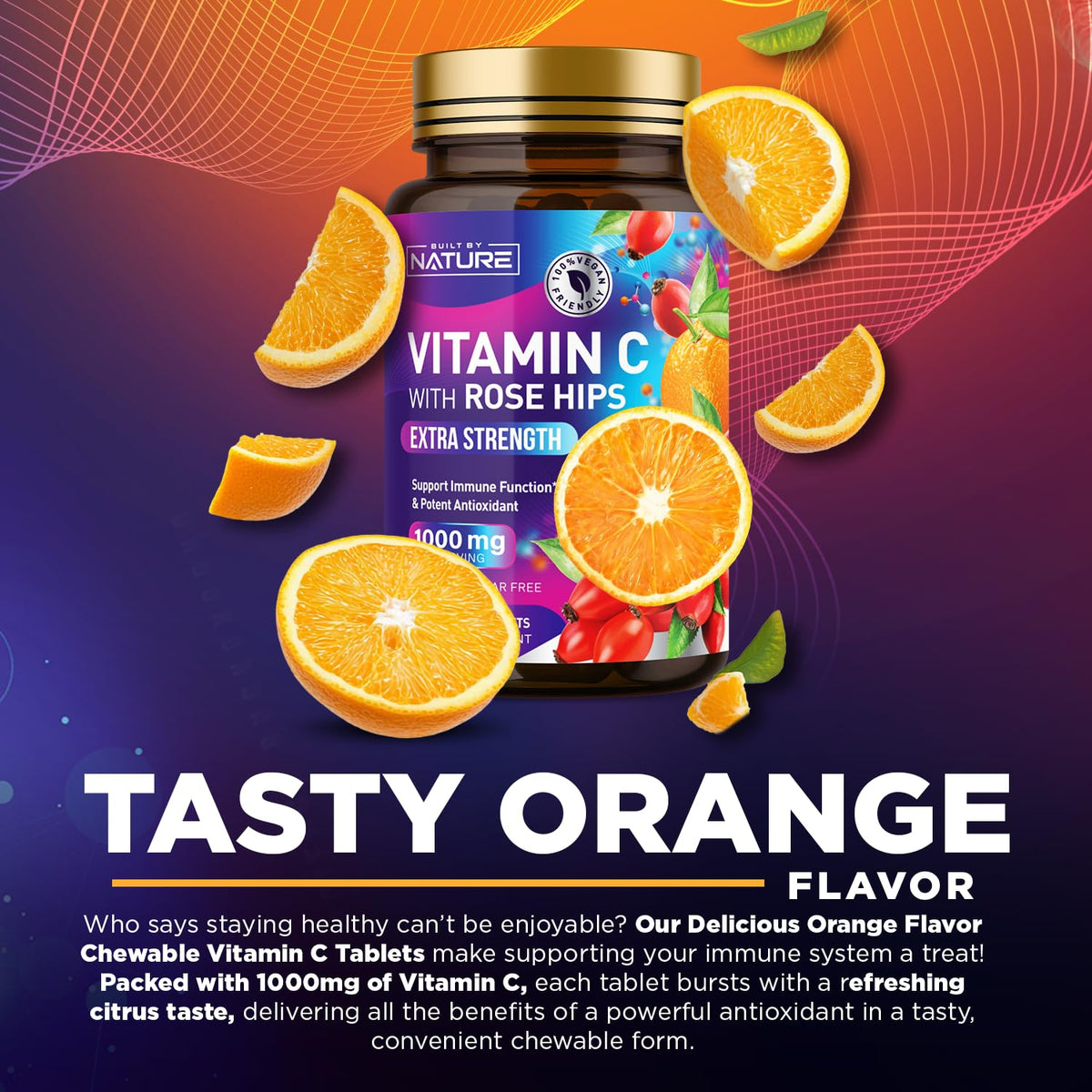 Comprimés à mâcher Vitamine C Built by Nature dans une main