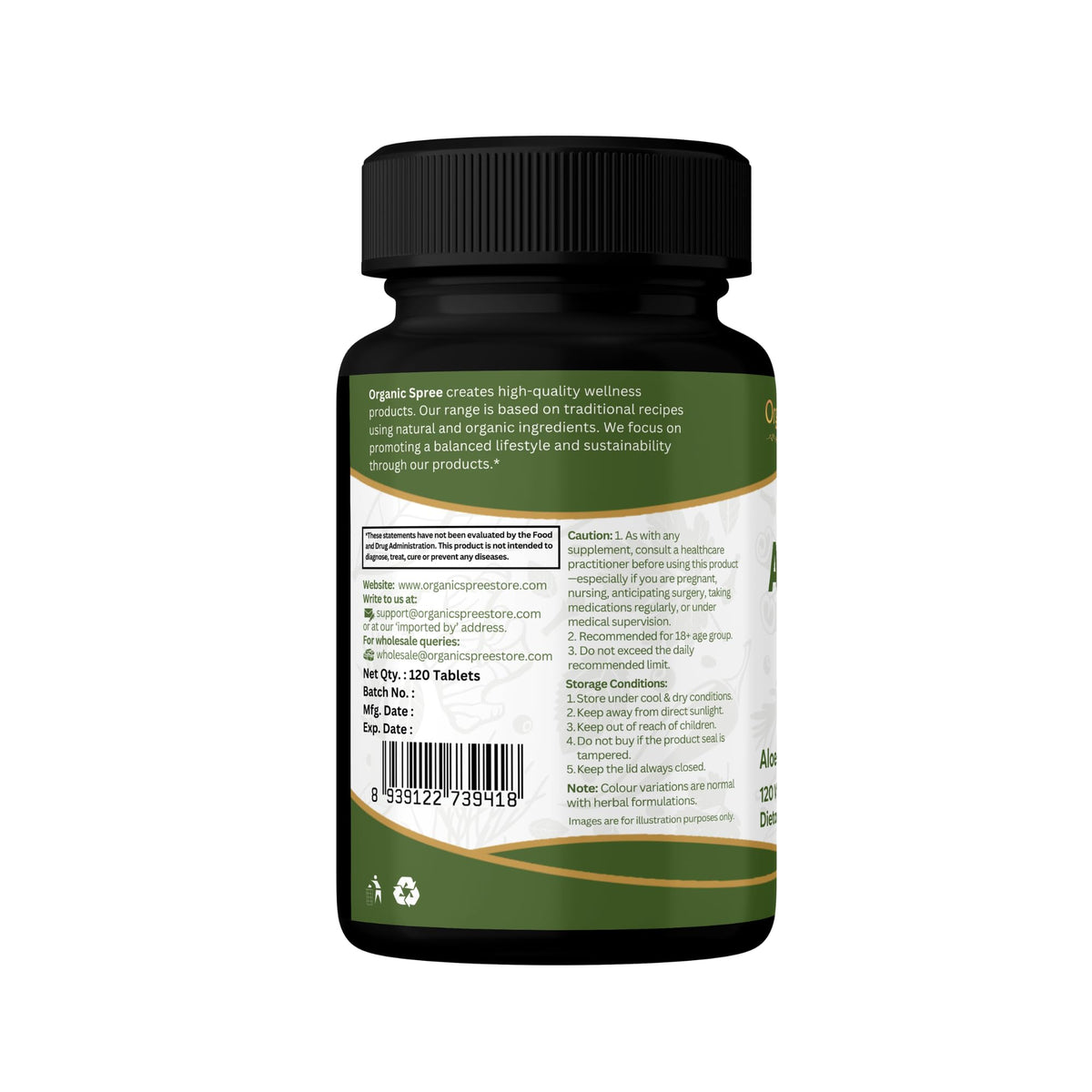 Comprimés Aloe Vera ORGANIC SPREE avec une cuillère