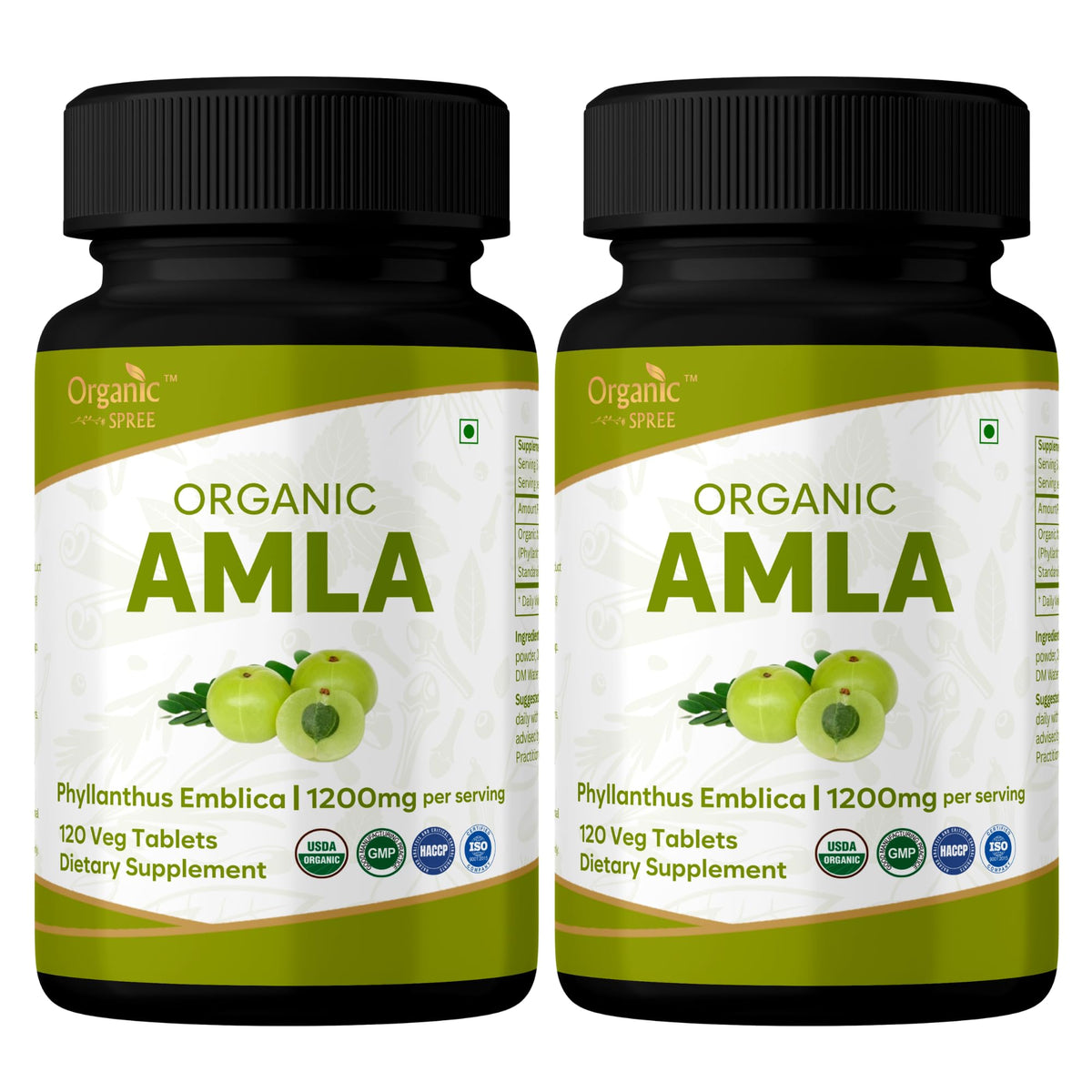 Comprimés Amla Bio ORGANIC SPREE 1200 mg, vue de l'emballage avant