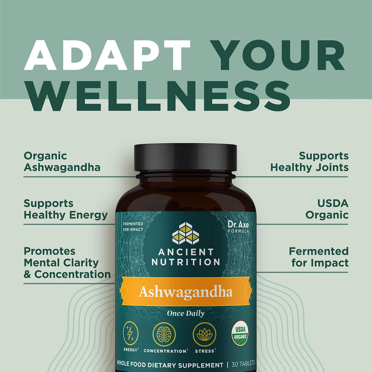 Comprimés Ashwagandha sur un fond blanc