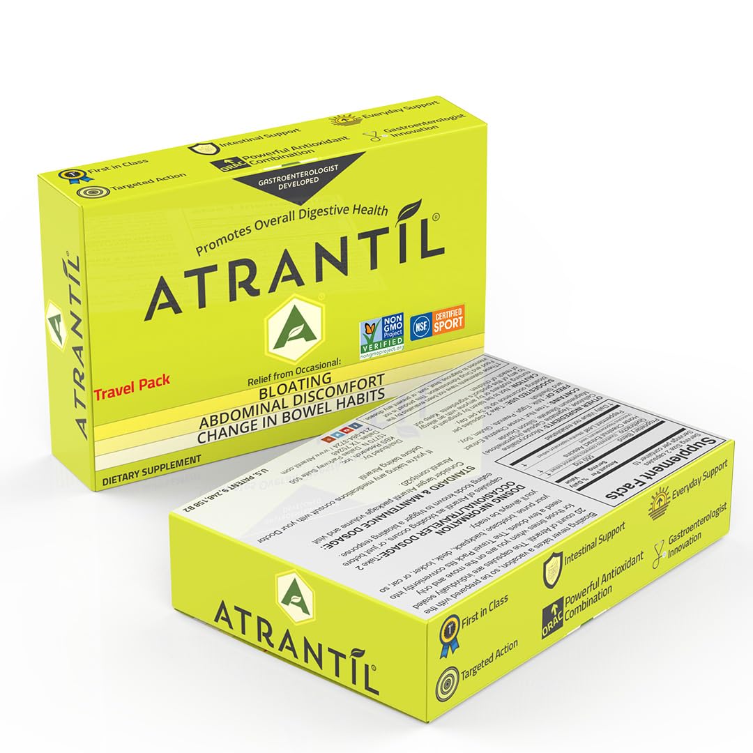 Comprimés Atrantil sur une surface blanche