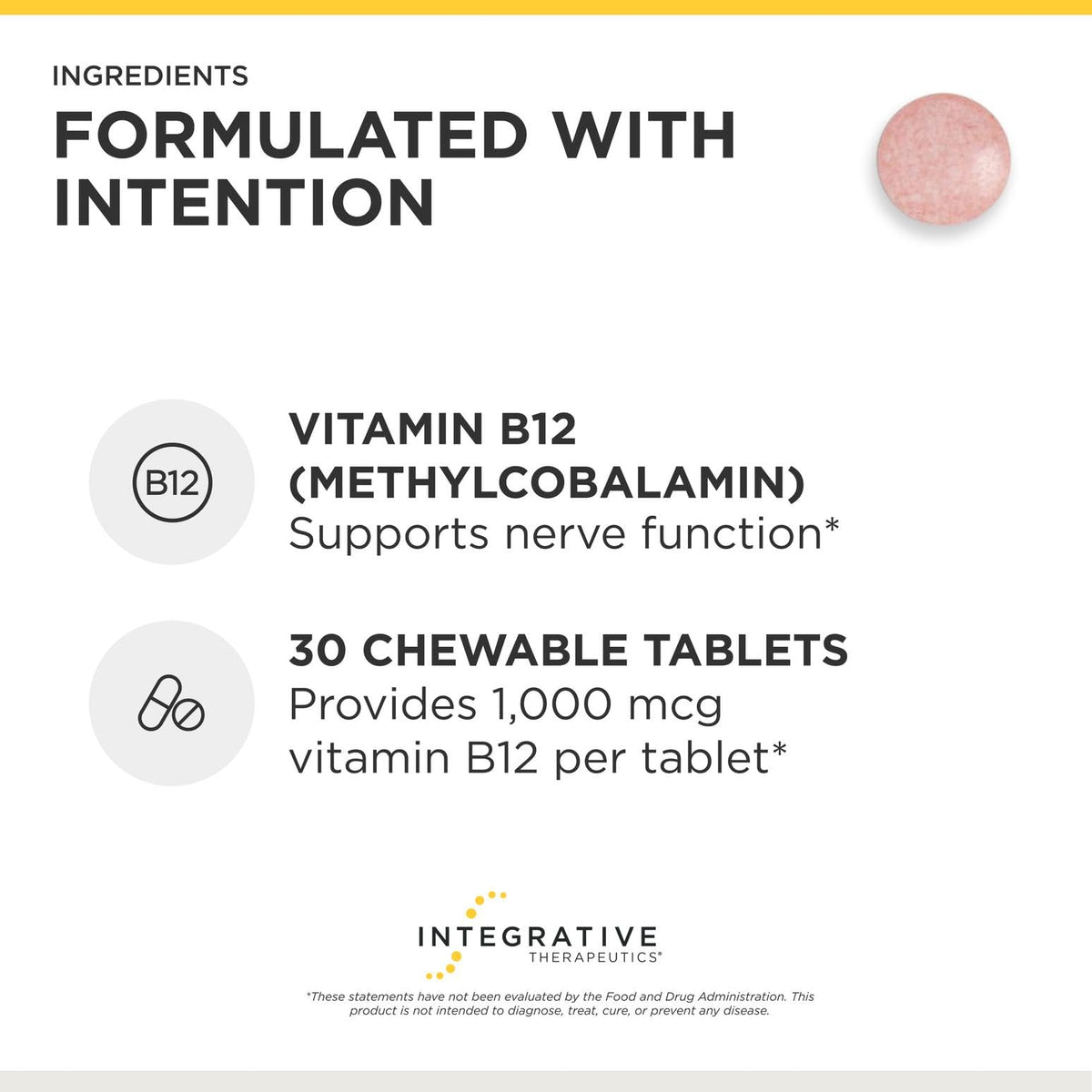 Comprimés B-12 Active d'Integrative Therapeutics sur une table
