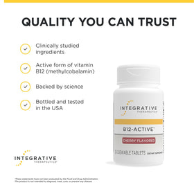 Comprimés B-12 Active d'Integrative Therapeutics, vue arrière