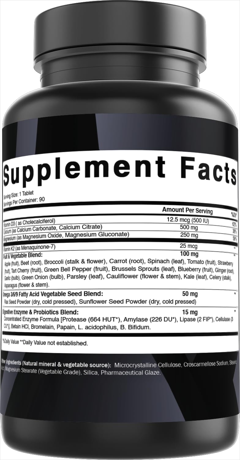 Comprimés Best Naturals Calcium D3 K2 Magnésium dans un verre d'eau