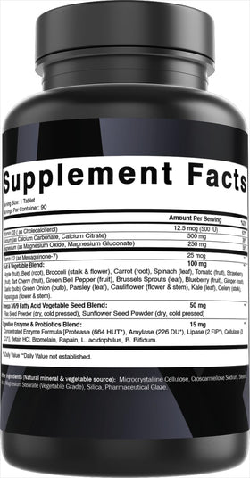 Comprimés Best Naturals Calcium D3 K2 Magnésium dans un verre d'eau