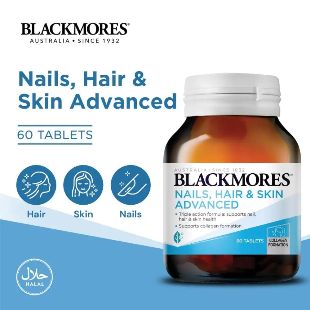 Comprimés Blackmores pour cheveux, peau et ongles dans le flacon