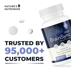 Comprimés BrainSync Nature’s NutriWave dans une main, format pratique