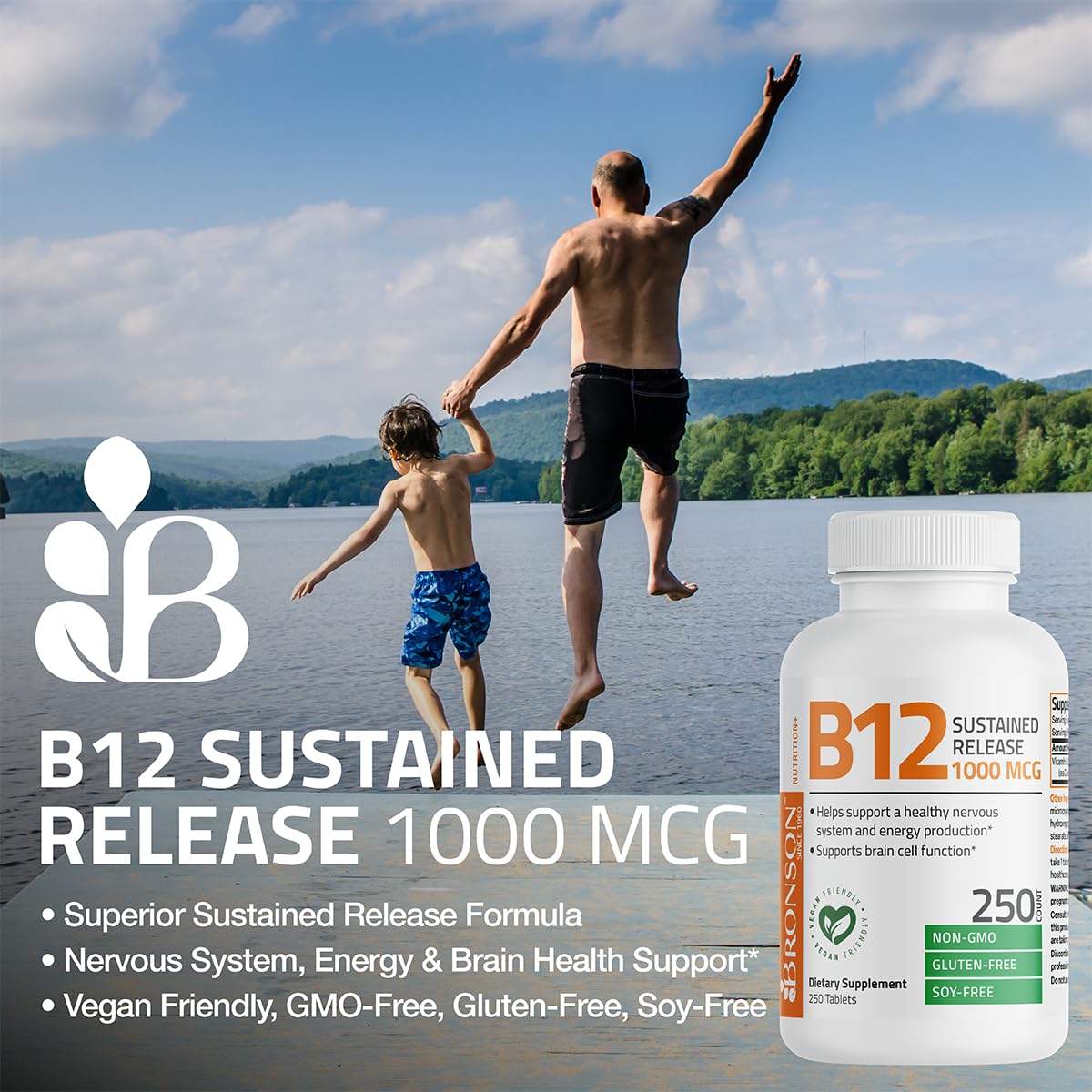 Comprimés Bronson B12 1000 MCG sur une table