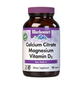 Comprimés Calcium Citrate Magnésium D3 de BlueBonnet, vue de face