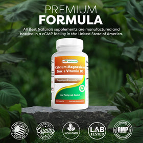 Comprimés Calcium Magnésium Zinc D3 Best Naturals dans la main