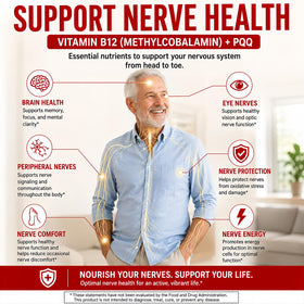 Comprimés cerise LIIFE Methylcobalamin B12 avec main tenant un comprimé