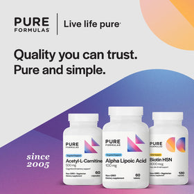 Comprimés d'acide alpha lipoïque PureFormulas avec verre d'eau