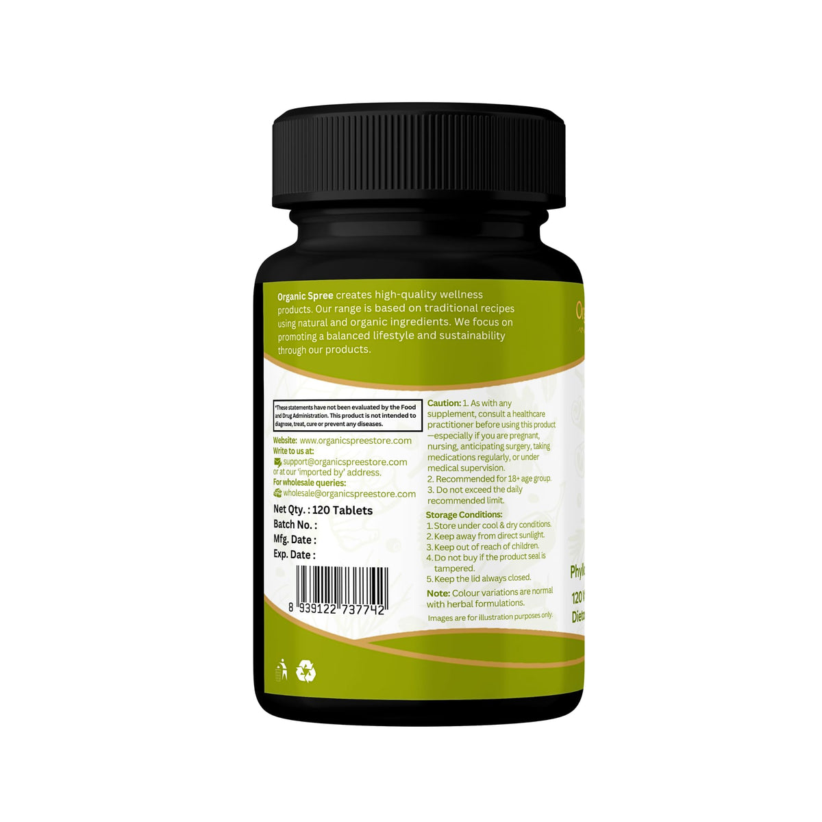 Comprimés d'Amla Bio ORGANIC SPREE, vue latérale