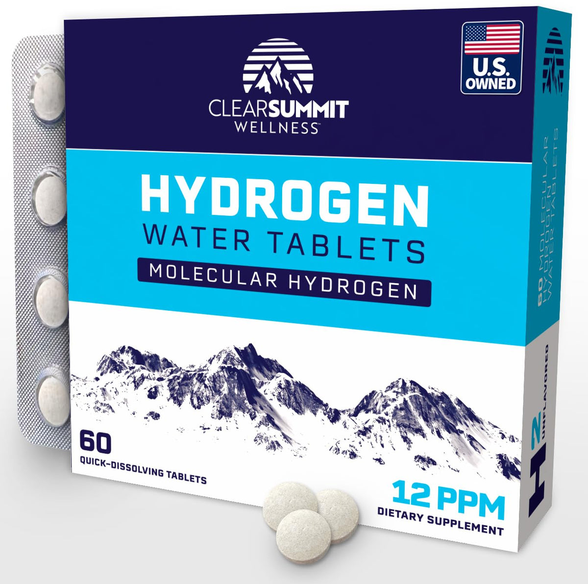 Comprimés d'eau hydrogène ClearSummit Wellness en boîte