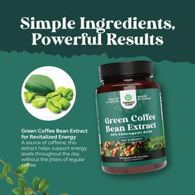 Comprimés d'extrait de café vert Natures Craft sur une surface blanche